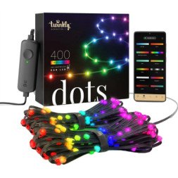 Гірлянда Twinkly Smart LED, Dots 400 RGB LED Lights String Black Wire Plug IP44 20м (TWD400STP-BEU)