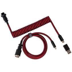 Дата кабель USB 2.0 AM to USB-C 1.08m Premium Coiled Aviator Straight red Keychron (CAB2_KEYCHRON)