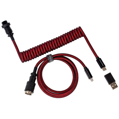 Дата кабель USB 2.0 AM to USB-C 1.08m Premium Coiled Aviator Straight red Keychron (CAB2_KEYCHRON)