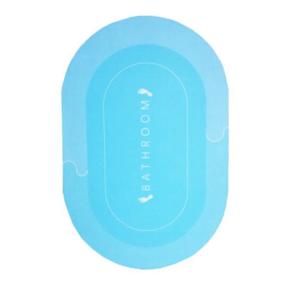 Килимок для ванної Stenson суперпоглинаючий 40 х 60 см овальний світло-блакитний (R30939 l.blue)