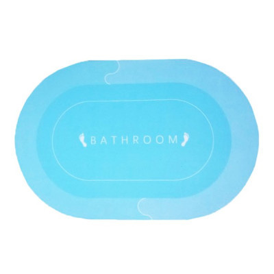 Килимок для ванної Stenson суперпоглинаючий 40 х 60 см овальний світло-блакитний (R30939 l.blue)