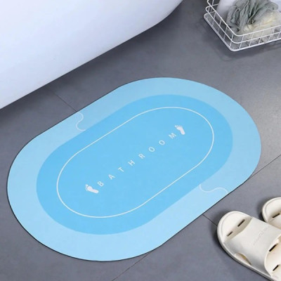 Килимок для ванної Stenson суперпоглинаючий 40 х 60 см овальний світло-блакитний (R30939 l.blue)