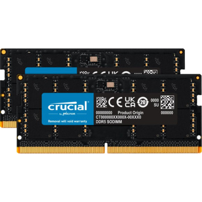 Модуль пам&#039;яті для ноутбука SoDIMM DDR5 64GB (2x32GB) 4800 MHz Micron (CT2K32G48C40S5)