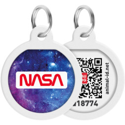 Адресник для тварин WAUDOG Smart ID з QR паспортом &quot;NASA21&quot;, коло 25 мм (0625-0148)