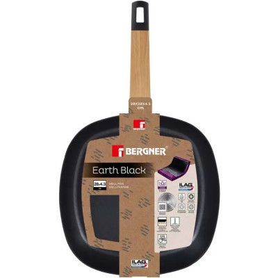 Сковорода Bergner Гриль Earth Black 28 см (BG-34625-BK)