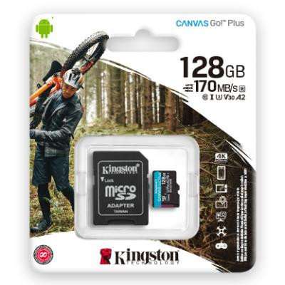 Карта пам&#039;яті Kingston 128GB microSDXC class 10 UHS-I U3 A2 Canvas Go Plus (SDCG3/128GB)
