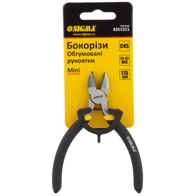 Бокорізи Sigma 115мм гумові рукоятки Mini (4351311) (4351311)