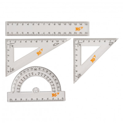 Лінійка Yes набір лінійка 15 см (4 предмети) (370263)