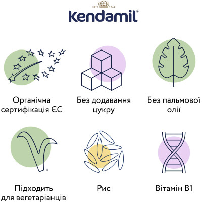 Дитяча каша Kendamil Organic Безмолочна рисова з 4-6 місяців 120 г (92000010)