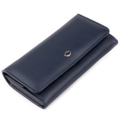 Гаманець ST Leather Шкіряний Синій (19291)