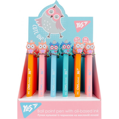 Ручка кулькова Yes Cute owl автоматична 0,7 мм синя (412007)
