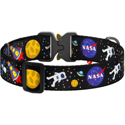 Нашийник для тварин WAUDOG Nylon з QR паспортом &quot;NASA&quot; металева пряжка-фастекс XXL (4535-0047)