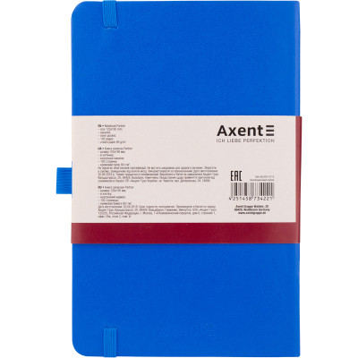 Книга записна Axent Partner, 125x195 мм, 96 аркушів, клітинка, блакитна (8201-07-A)