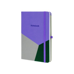 Книга записна Optima А5 COMBI-4, тверда обкладинка, гумка, лінія (O20125-04)