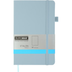Книга записна Buromax Etalon 125x195 мм 96 аркушів в точку обкладинка зі штучної шкіри Блакитна (BM.291360-14)