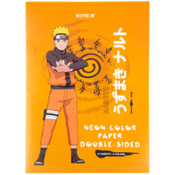 Кольоровий папір Kite А4 неоновий Naruto 10 арк/5 кол (NR23-252)