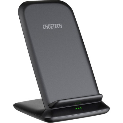 Зарядний пристрій Choetech 15W Fast Wireless Charging Stand 2coils black (T555-F-BK)