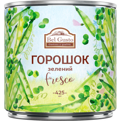 Овочева консервація Bel Gusto Горошок зелений 425 мл (4820204404604)