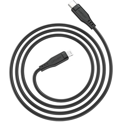 Дата кабель USB-C to Lightning 1.2m 3.0A TPE C3-01 Black Acefast (6974316280804)