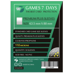 Протектор для карт Games7Days 63,5 х 88 мм, 110 мікрон, Card Game, 50 шт (PREMIUM+) (GSD-036388)