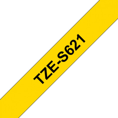 Стрічка для принтера етикеток UKRMARK B-S-T621P-BK/YE, сумісна з TZES621, 9мм х 8м. black on yellow (900606)
