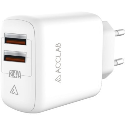 Зарядний пристрій ACCLAB AL-TC224 2хUSB 5В/2,4A/12W (1283126538834)
