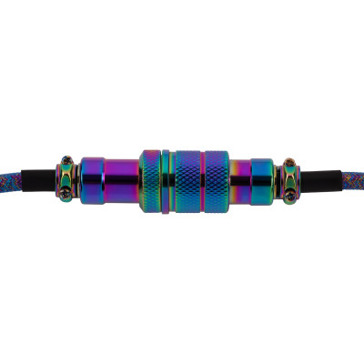 Дата кабель USB-C + USB A to USB-C 1.08m Premium Coiled Aviator blue Keychron (CAB8_KEYCHRON)