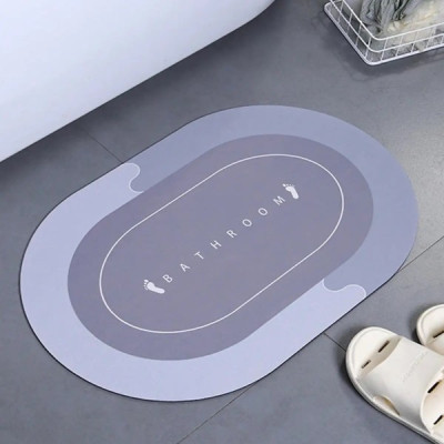 Килимок для ванної Stenson суперпоглинаючий 40 х 60 см овальний світло-фіолетовий (R30939 l.violet)