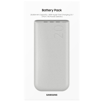 Батарея універсальна Samsung 20000mAh, SuperFastCharge2.0/45W, PD/3.0, PDO/PPS, Beige (EB-P4520XUEGEU)