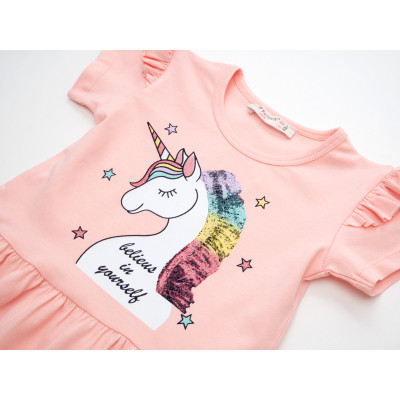 Плаття дитяче POP FASHION з єдинорогами (6835-104G-peach)