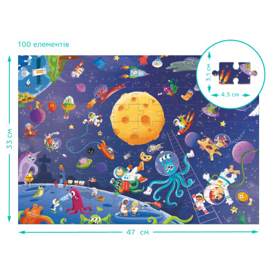 Пазл DoDo Шукай та знаходь Шалений космос, 100 елементів (300668)