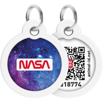 Адресник для тварин WAUDOG Smart ID з QR паспортом &quot;NASA21&quot;, коло 30 мм (230-0148)