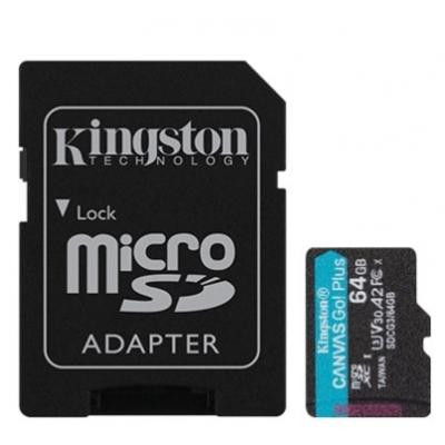 Карта пам&#039;яті Kingston 64GB microSDXC class 10 UHS-I U3 A2 Canvas Go Plus (SDCG3/64GB)