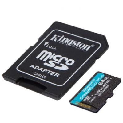 Карта пам&#039;яті Kingston 64GB microSDXC class 10 UHS-I U3 A2 Canvas Go Plus (SDCG3/64GB)