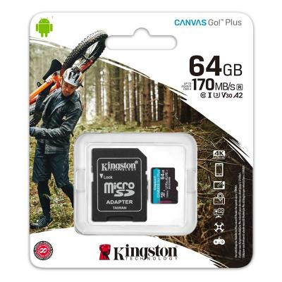 Карта пам&#039;яті Kingston 64GB microSDXC class 10 UHS-I U3 A2 Canvas Go Plus (SDCG3/64GB)