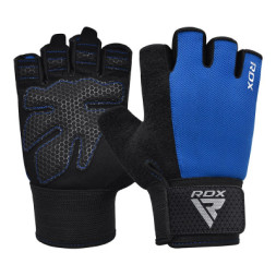 Рукавички для фітнесу RDX W1 Half Blue Plus M (WGA-W1HU-M+)