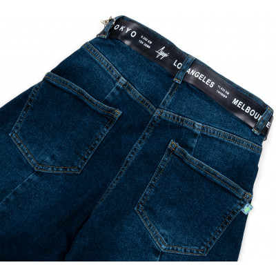 Джинси дитячі A-Yugi із завищеною талією (9294-140G-blue)