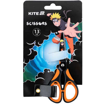 Ножиці Kite дитячі з гумовими вставками і малюнком на лезі Naruto 13 см (NR25-148)