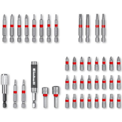 Набір біт Einhell 42шт, HEX, PH, PZ, Torx, 50мм, кейс (118953)