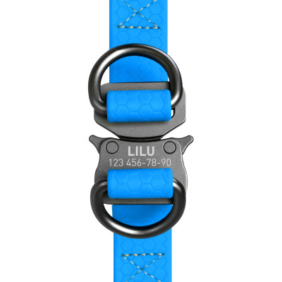 Шлея для собак WAUDOG Waterproof з QR-паспортом 30-39 см блакитна (27632)