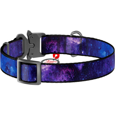 Нашийник для тварин WAUDOG Nylon з QR паспортом &quot;NASA21&quot; металева пряжка-фастекс XS (4505-0148)