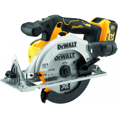 Дискова пила DeWALT 18В XR Li-lon, 2x5Ah, диск 165х20 мм, 2.8 кг, TSTAK (без АКБ та ЗП) (DCS565P2)