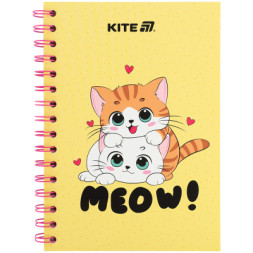 Блокнот Kite на спіралі A5 Cute 1, 80 аркушів, клітинка (K25-1911-1)