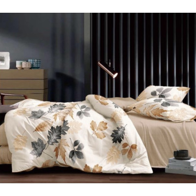 Постільна білизна ШЕМ Royal Satin осінні листочки євро 220 х 200 (євро RS_осінні листочки)
