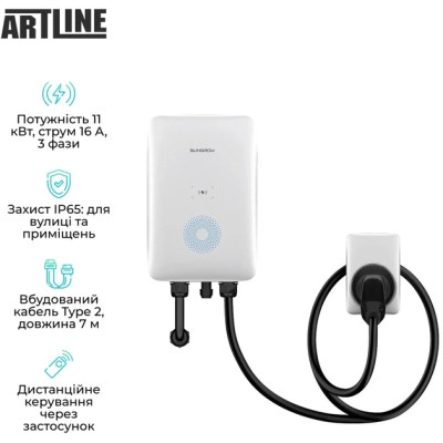 Зарядна станція для електромобілів Sungrow Type2 11kW 16A 3-P (AC011E-01)