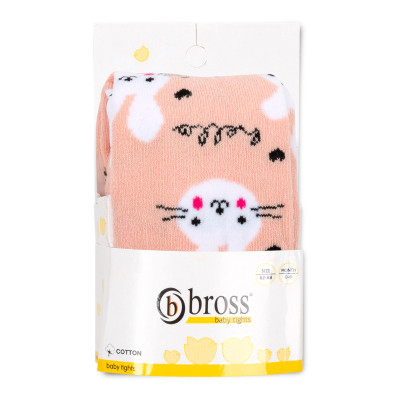 Колготки дитячі Bross із зайчиком (17573-0-6G-peach)