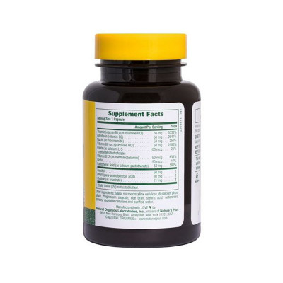 Вітамін Natures Plus Супер В-Комплекс, В-50, Nature&#039;s Plus, 60 вегетаріанських ка (NTP1310)