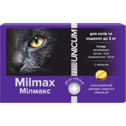 Таблетки для тварин Unicum Milmax антигельмінтні для кошенят і котів до 2 кг (4820150209773)