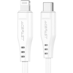 Дата кабель USB-C to Lightning 1.2m 3.0A TPE C3-01 White Acefast (6974316280811)