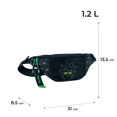 Сумка-бананка Kite Teens Rick and Morty Чорна (RM24-2770)